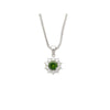 0,76 CTTW Grüner Diamant Floating Platinum Pendant 18k Gold Weizenkette Halskette