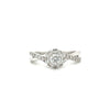 Bague torsadée en or blanc 10K avec diamant naturel de 0,91 carat