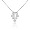 1 Karat runder Diamant 5 Steine Platin Dancing Pendant Halskette