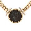 Authentic Constantine Roman Coin Bezel 18K Gold Cuban Chain Necklace