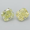 GIA Certified 10.52 Carat Fancy Light Yellow Radiant Cut Diamond Pair Loose