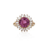 GIA-zertifizierter 4,8 Karat ovaler pinkfarbener Saphir & Diamant 18K Gold Starburst Ring