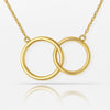 Locking Double Circle 14K Solid Gold Chain Necklace
