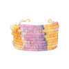 Bracelet en or jaune 18 carats conçu avec perles de saphir multicolores et diamants