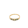Fine Bague Émeraude et Diamant Mince et Délicate en Or 14K