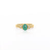 0.75 Carat Oval Cut Emerald & Diamond 3 Stone 14k Ring