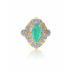 0,75 Karat Marquise-Schliff Smaragd in 14k massivem Gelbgold Ring