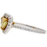 0.77 Carat Floating Fancy Yellow Heart Diamond & Diamond Halo Engagement Ring