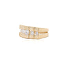 0.8 Carat Round F-G/SI1SI2 Channel Set Diamond in 14K Yellow Gold Statement Ring