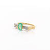 0.86 Carat Vibrant Green Oval Cut Emerald & Diamond in 14KY Gold Statement Ring