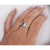 0.98 Carat Baguette Colombian Emerald, Diamond Platinum Thin Ring