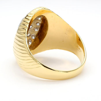 1 Carat Diamond Cluster Ribbed Dome 18K Gold Two Tone Ring – Assay Jewelers