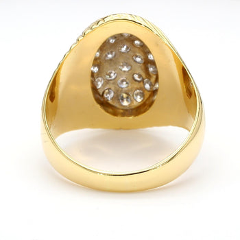 1 Carat Diamond Cluster Ribbed Dome 18K Gold Two Tone Ring – Assay Jewelers