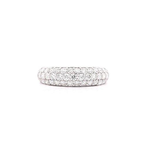 1 Carat Pave Diamond Dome Platinum Band Ring