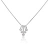 1 Carat Round Cut Diamond 5 Stone Platinum Dancing Pendant Necklace