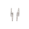 1 Carat Round and Baguette Diamond Bypass Hoop White Gold Earrings