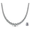 10 Carat Natural Diamond Graduated Tennis Necklace 18K White Gold 16.5 Inches