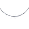 10 Carat Total Diamond 14K White Gold Graduating Riviera Tennis Necklace