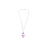 100 Carat Oval Cut Pink Kunzite with Aquamarine & Diamond Pendant in 18K White Gold