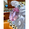 100 Carat Oval Cut Pink Kunzite with Aquamarine & Diamond Pendant in 18K White Gold