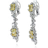 10.75 Carat Radiant-Cut VVS1 Fancy Yellow Diamond Drop Earrings in 18K White Gold