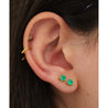 1/2 Ct Natural Emerald 3-Prong 14K Gold Round Stud Earrings