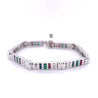 12 carat Diamond, Ruby, Emerald and Sapphire 18K White Gold Bracelet