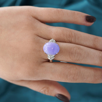 12.86 Carat Lavender A Jade & Diamond Platinum Cocktail Ring – Assay Jewelers