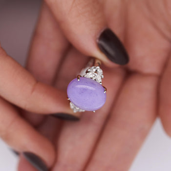 12.86 Carat Lavender A Jade & Diamond Platinum Cocktail Ring – Assay Jewelers