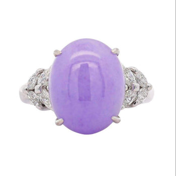 12.86 Carat Lavender A Jade & Diamond Platinum Cocktail Ring – Assay Jewelers