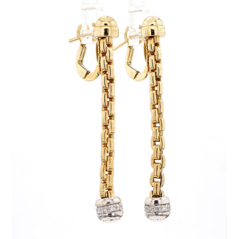 14K Gold Ball and Chain Diamond Drop Dangle Earrings – Assay Jewelers