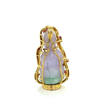 Collier avec Pendentif Bouddha en jade lavande sculpté en or 14K – Assay Jewelers