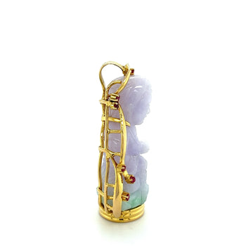 Collier avec Pendentif Bouddha en jade lavande sculpté, or 14K – Assay Jewelers