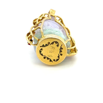 Collier pendentif Bouddha en jade lavande sculpté, or 14K – Assay Jewelers