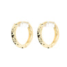14K Gold Diamond Cut 13mm Huggie Hoop Earrings