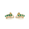 14K Gold Ear Climber Earrings With Emeralds