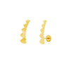 14K Gold Graduating Ear Climber Heart Earrings