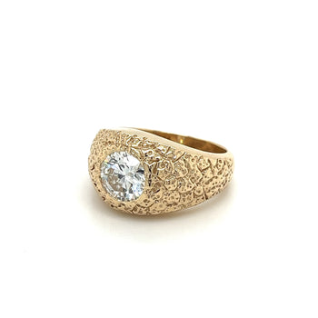 14K Gold Nugget Style 2 Carat Lab Grown Diamond Men's Ring – Assay Jewelers