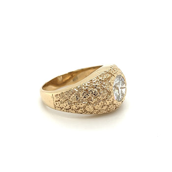 14K Gold Nugget Style 2 Carat Lab Grown Diamond Men's Ring – Assay Jewelers