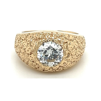 14K Gold Nugget Style 2 Carat Lab Grown Diamond Men's Ring – Assay Jewelers