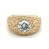 14K Gold Nugget Style 2 Carat Lab Grown Diamond Men's Ring