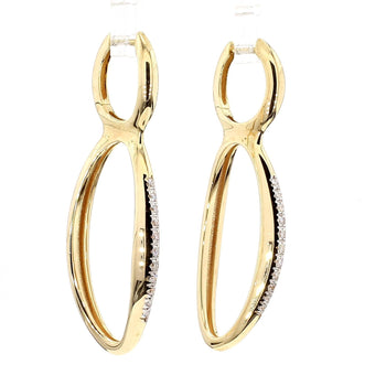 14K Gold Open Twisted Drop Earrings With Diamond Pave - Made in Italy – Assay Jewelers