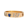 14K Rose Gold Backrach Signed Sapphire and Diamond Bangle Bracelet