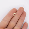 14K Solid Gold Lightning Bolt Dainty Stud Earrings in Screw Back Closure