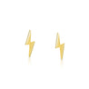 14K Solid Gold Lightning Bolt Dainty Stud Earrings in Screw Back Closure