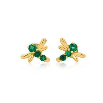 14K White Gold Dragonfly Stud Earrings | Emerald, Ruby, Diamond – Assay Jewelers