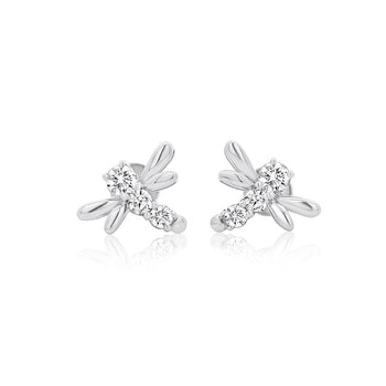14K White Gold Dragonfly Stud Earrings | Emerald, Ruby, Diamond – Assay Jewelers