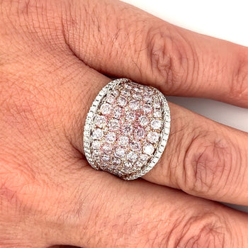 14K White Gold Pink Diamond Micro Pave Ring – Assay Jewelers