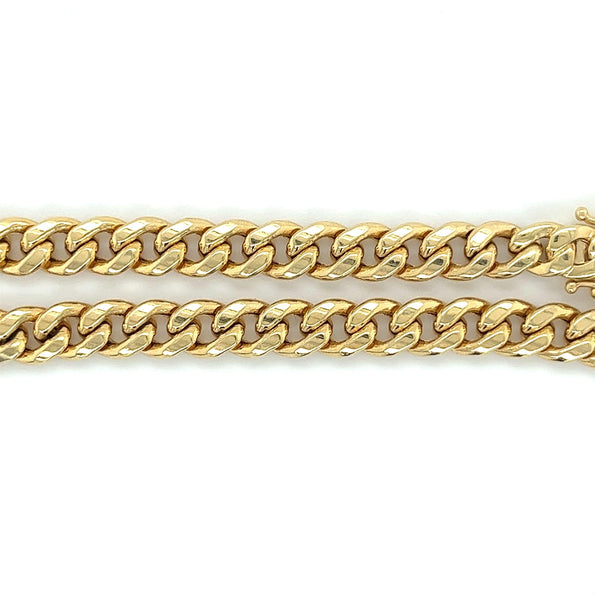 14K Yellow Gold Curb Link Chain Mens Bracelet | 5.75-6.5mm - 8.5 Inches