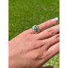 14k Solid Gold Heart Shape Emerald and Diamond Pinky Ring